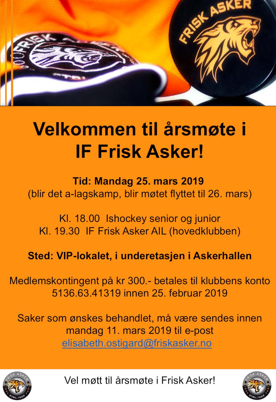 Velkommen til årsmøte i Frisk Asker